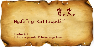 Nyáry Kalliopé névjegykártya